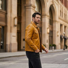 Taj Signature Tuscan Ochre Suede Harrington Jacket