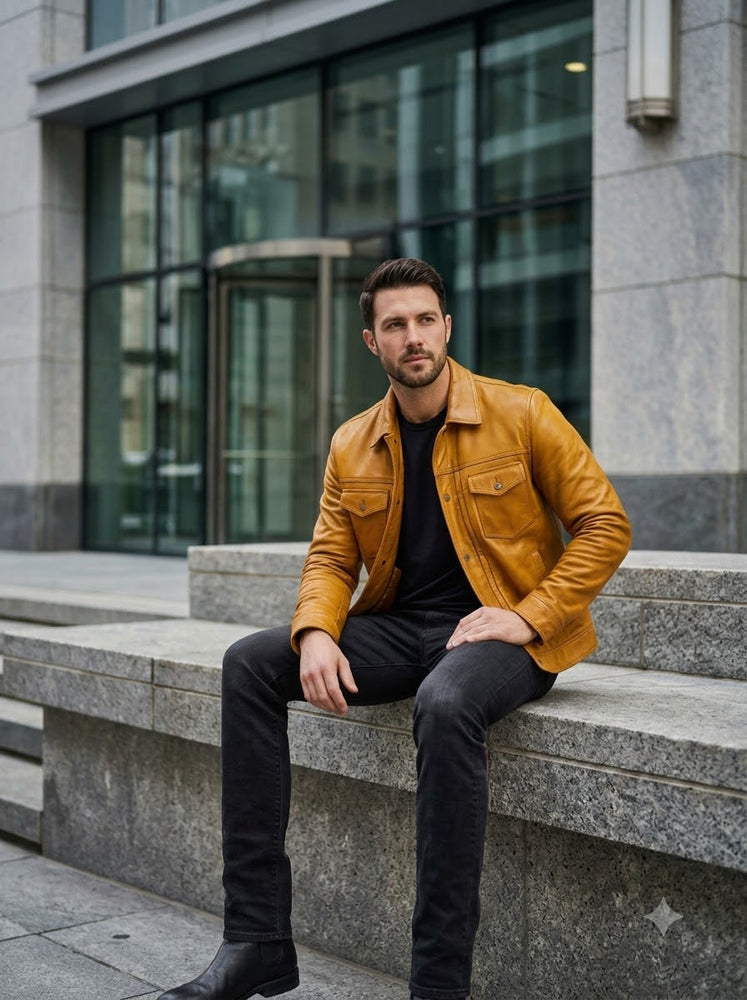 Taj Signature Tuscan Ochre Suede Harrington Jacket