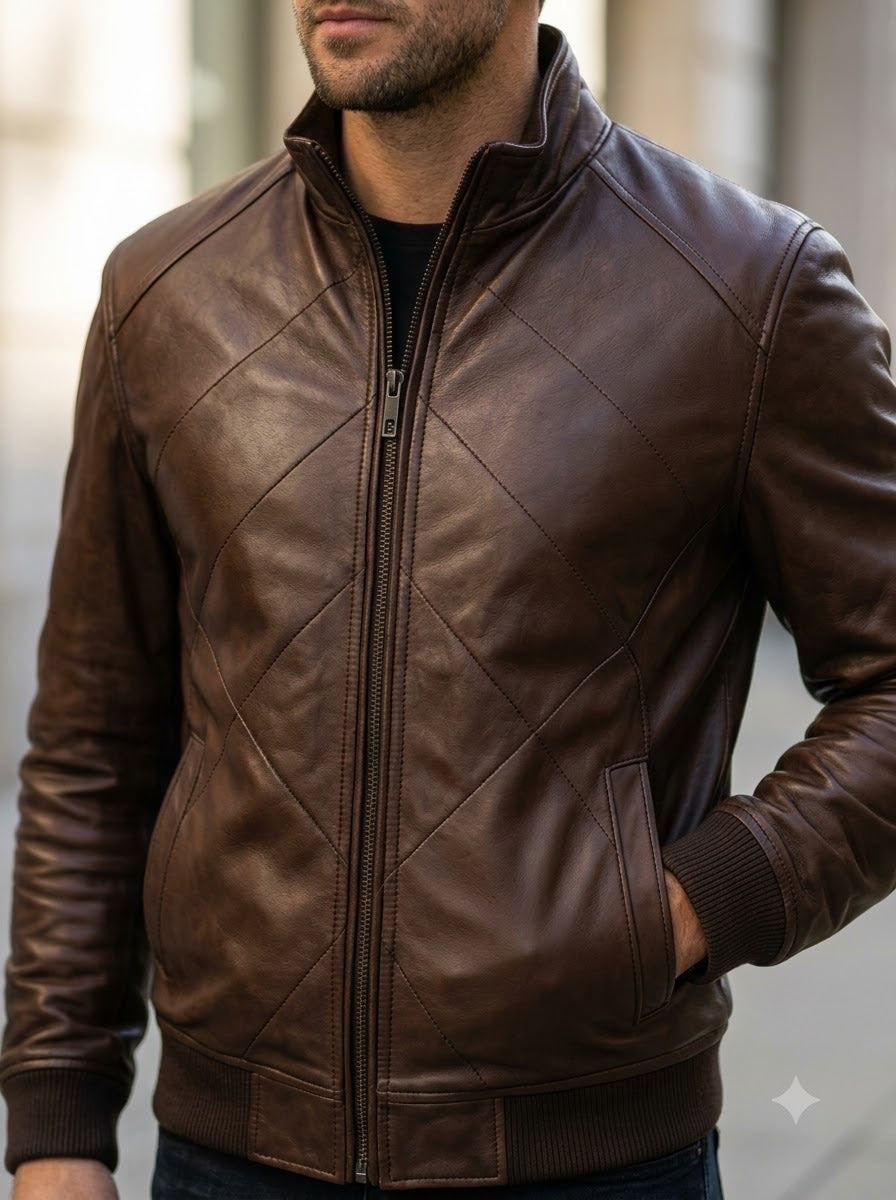 Taj Heritage Espresso Burnished Leather Cafe Racer