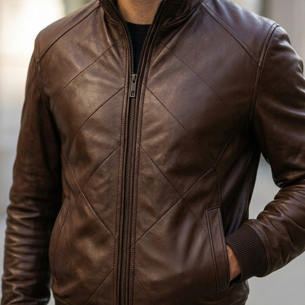 Taj Heritage Espresso Burnished Leather Cafe Racer