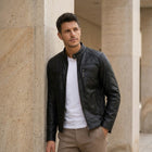 Taj Signature Essential Nappa Cafe Racer Leather Jacket