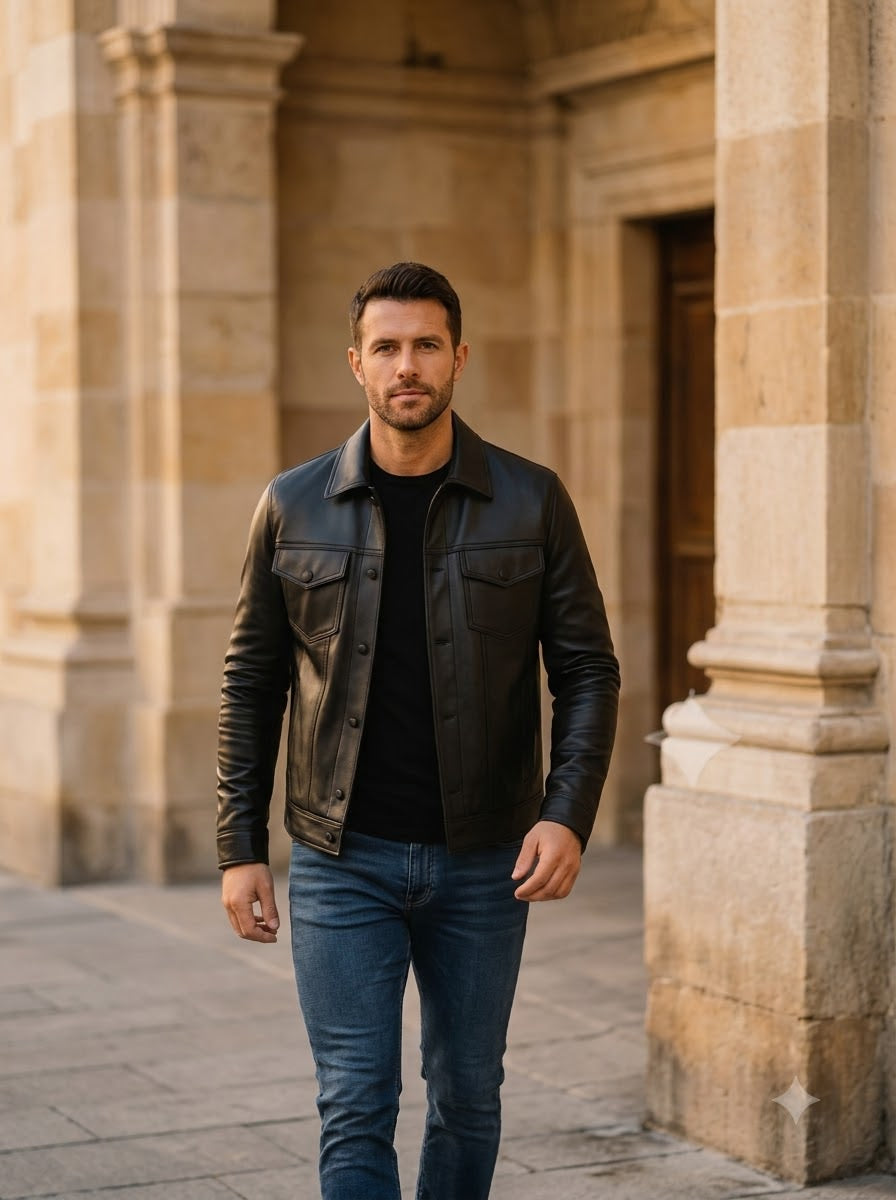 Taj Heritage Outlaw Distressed Brown Leather Moto Jacket