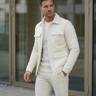 Taj Bespoke St. Tropez Off-White Quilted Leather Overshirt