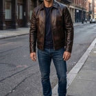 Taj Heritage Verona Antique Burnished Brown Leather Jacket - View 1000166122