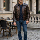 Taj Heritage Verona Antique Burnished Brown Leather Jacket - View 1000166124