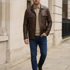 Taj Artisan Kalahari Deep Walnut Four-Pocket Safari Jacket - View 1000166305