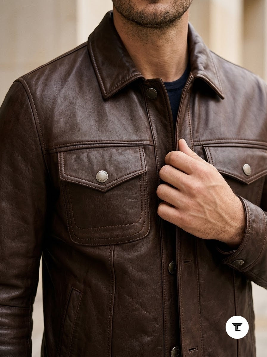 Taj Artisan Serengeti Dark Espresso Multi-Pocket Leather Safari Jacket - View 1000166660