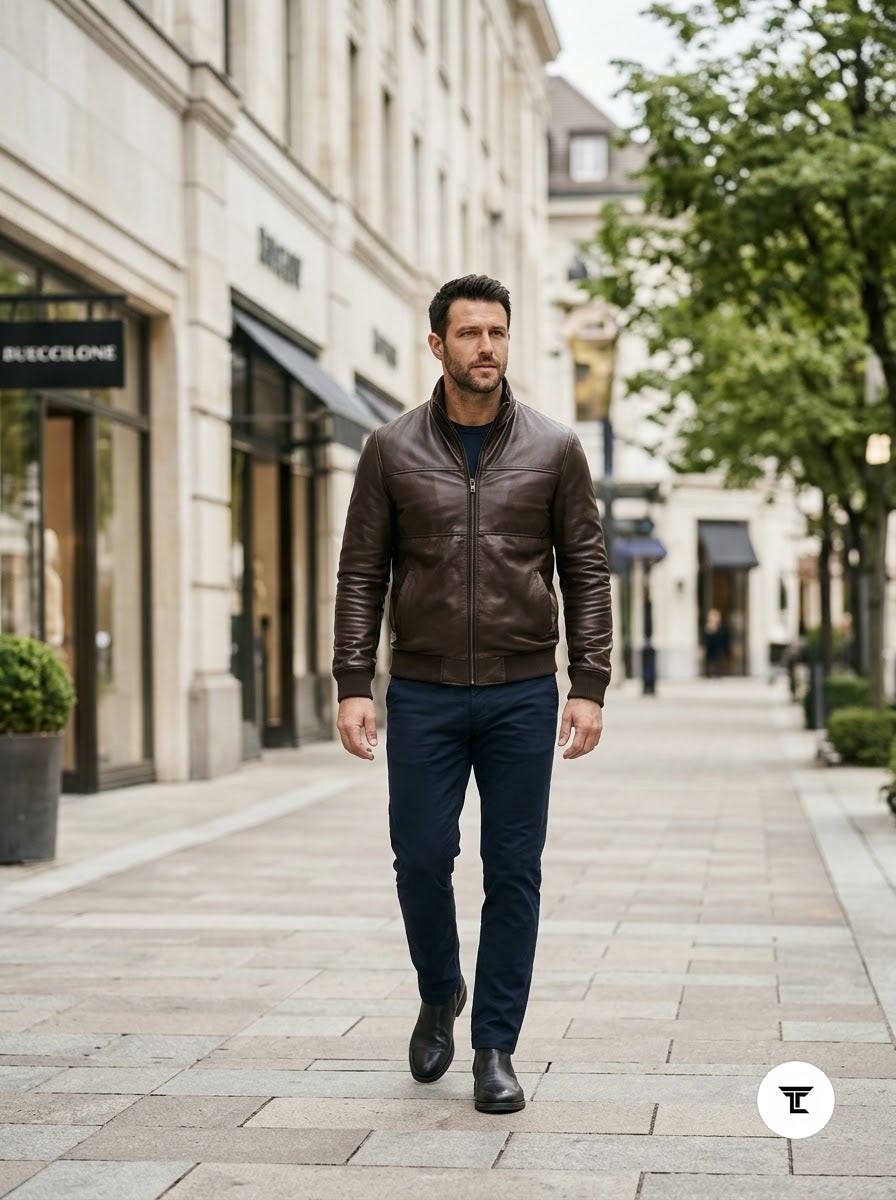 Taj Heritage Pioneer Washed Leather Bomber
