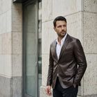 Taj Bespoke Tuscany Espresso Leather Blazer