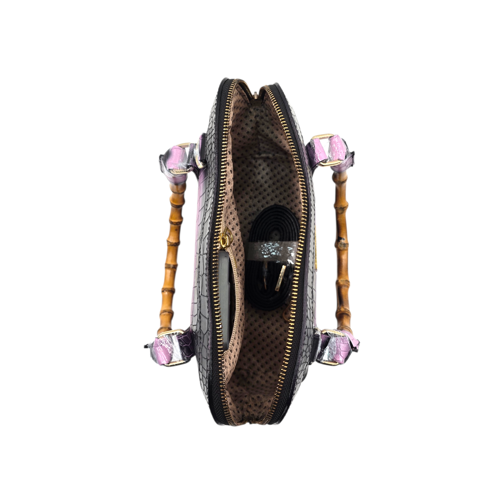 Genuine Leather Handbags with Bamboo handle for Women - Multi-Style Tote, Crossbody, and Top Handle Bag.