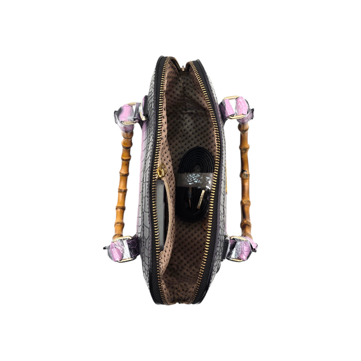Genuine Leather Handbags with Bamboo handle for Women - Multi-Style Tote, Crossbody, and Top Handle Bag.