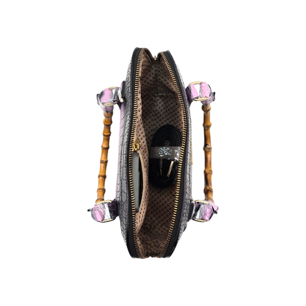 Genuine Leather Handbags with Bamboo handle for Women - Multi-Style Tote, Crossbody, and Top Handle Bag.