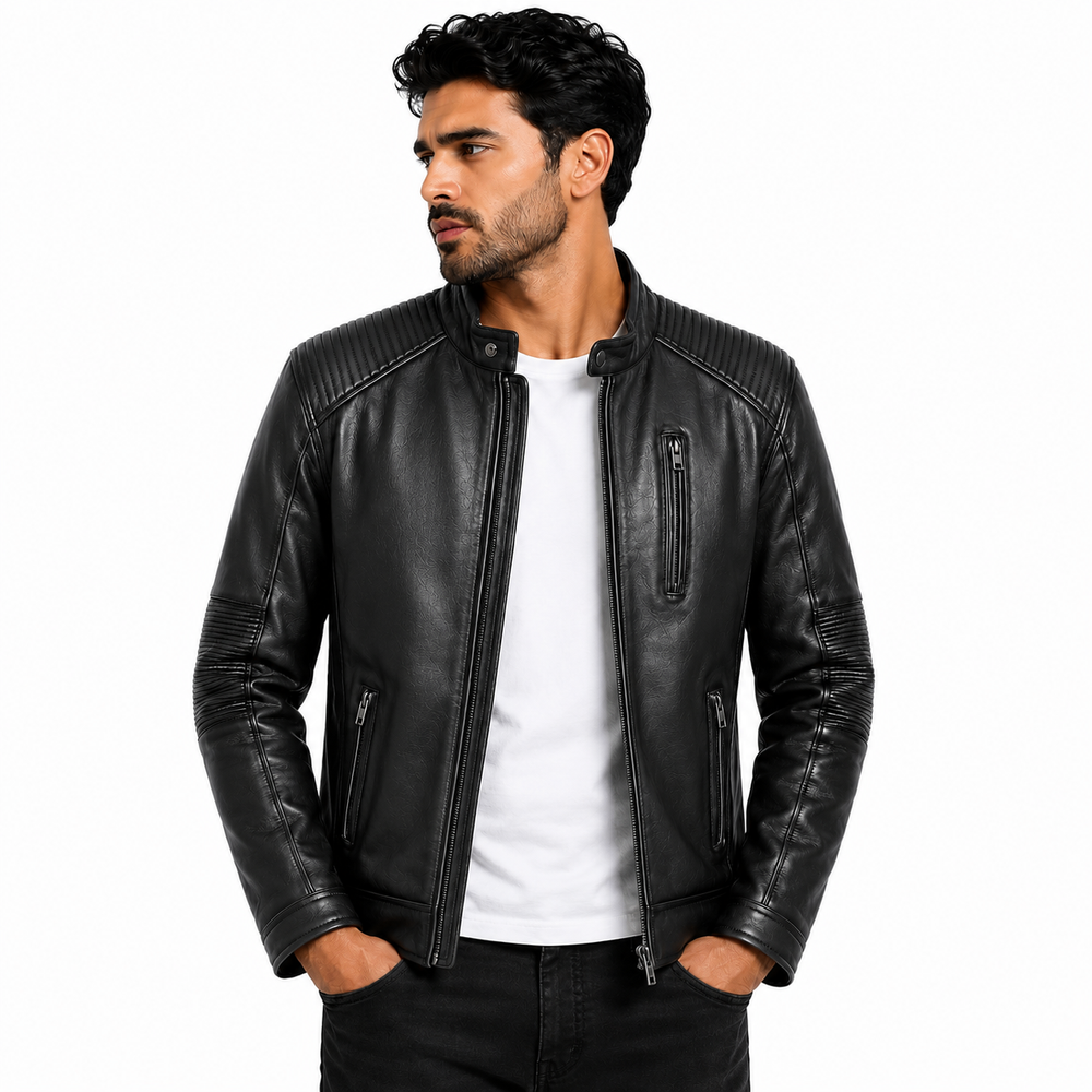 Boby Deol Leather Jacket - By Taj Leather Pure Black