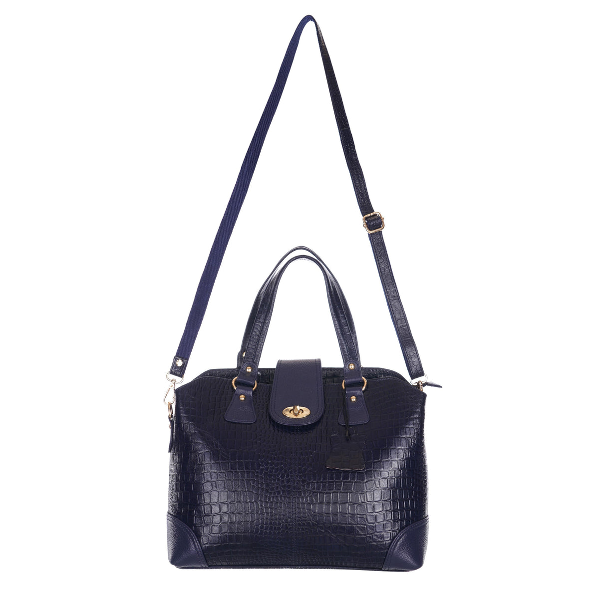Women's Luxury Leather Shoulder Crossbody Handbag - Crocodile Pattern Stylish Bag