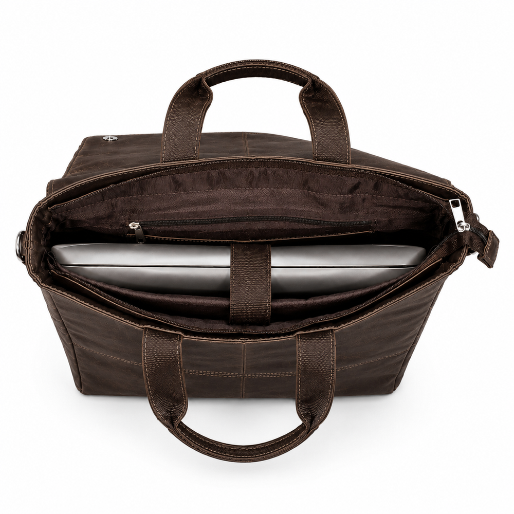 Oil Pull Up Leather Laptop bag For Men - Office Bag - Fits Up to 14/15.5/16 inch