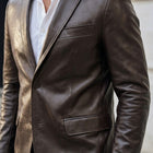 Taj Bespoke Tuscany Espresso Leather Blazer