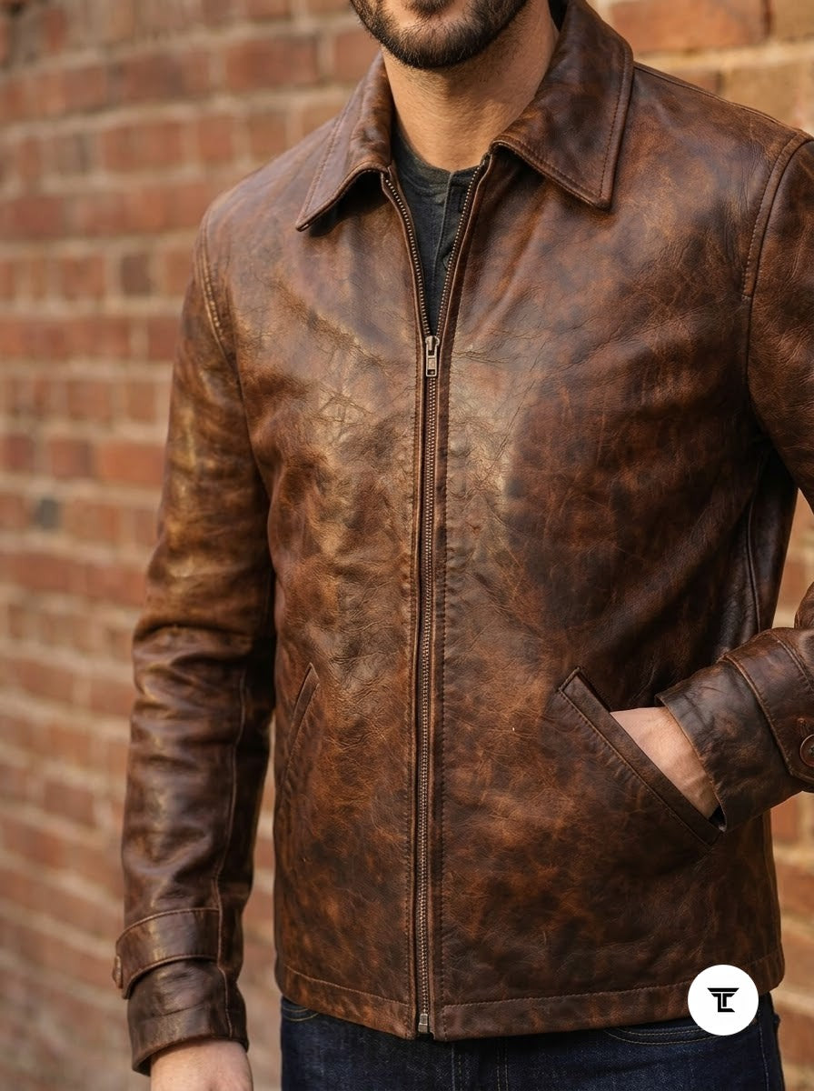 Taj Heritage Maverick Distressed Leather Jacket