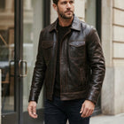 Taj Artisan Serengeti Dark Espresso Multi-Pocket Leather Safari Jacket - View 1000166652