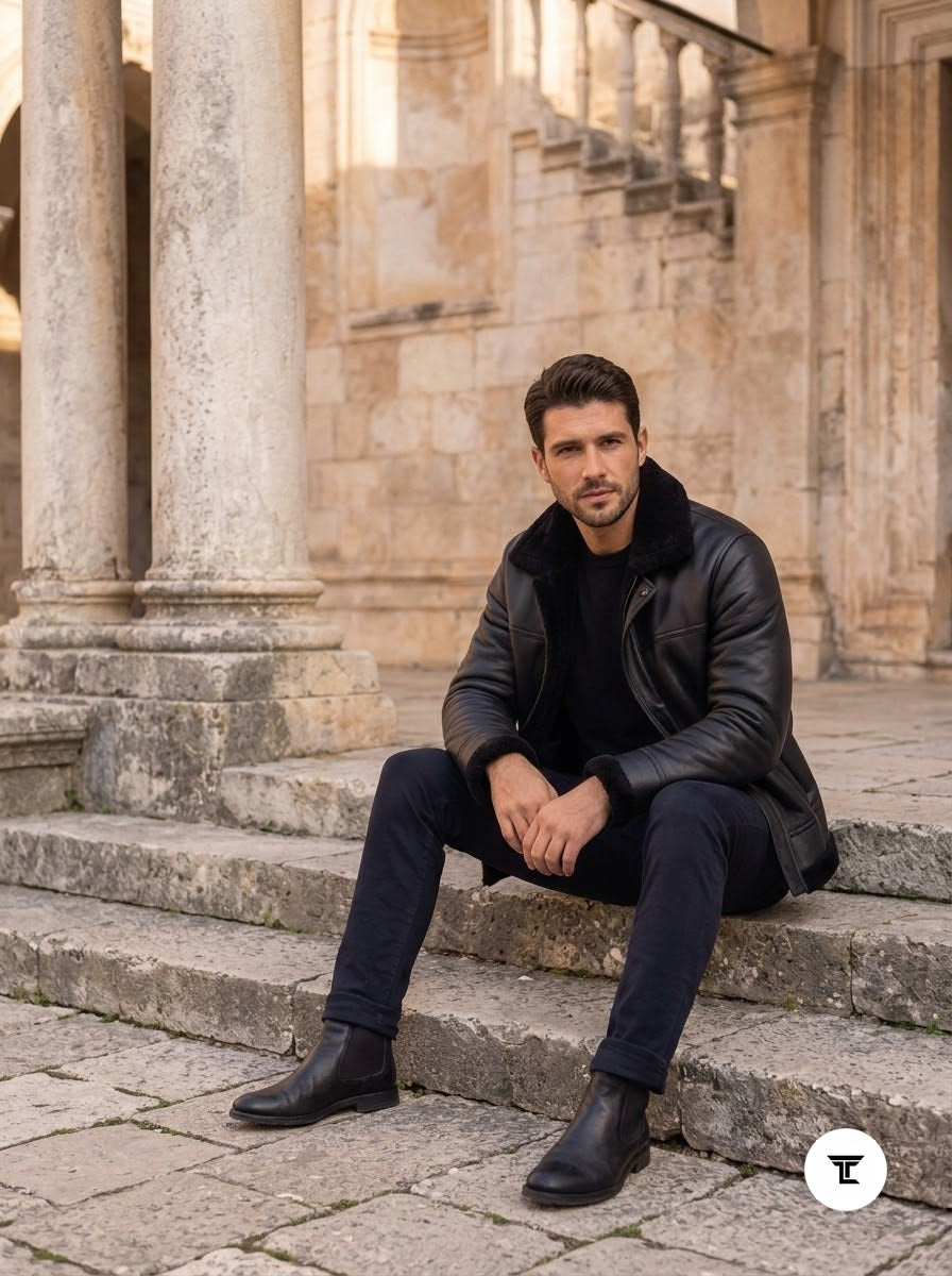 Taj Signature Roma Shearling Leather Bomber