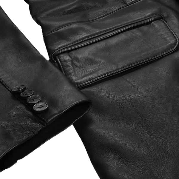 Men's Black Leather Coat - Premium Quality by Taj Leather