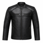 Stickers Design Leather Jacket - By Taj Leather Pure Black