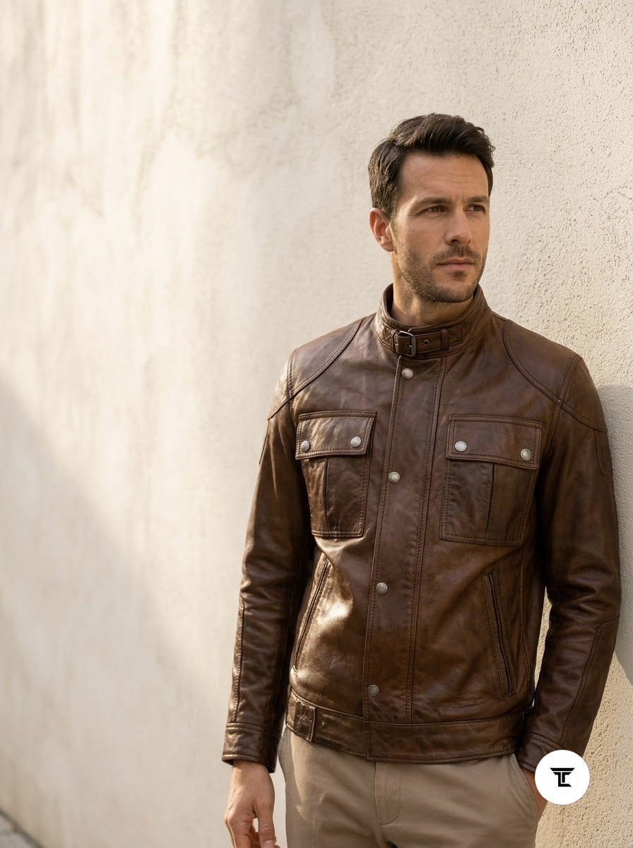 Taj Signature Daytona Biker Leather Jacket