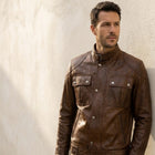 Taj Signature Daytona Biker Leather Jacket