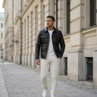 Taj Signature Vanguard Quilted Shoulder Leather Jacket