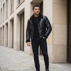 Taj Signature Aspen Black Shearling Aviator Jacket