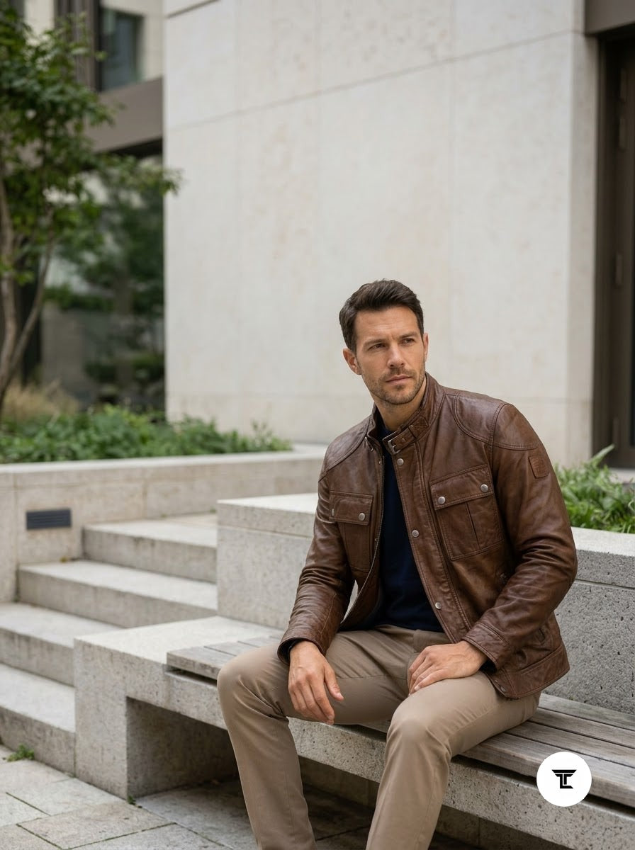Taj Signature Daytona Biker Leather Jacket