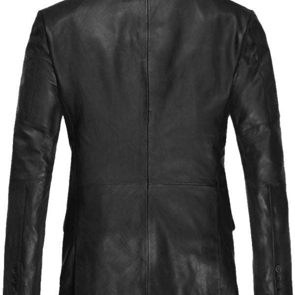 Men's Black Leather Coat - Premium Quality by Taj Leather