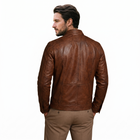Edinburgh Tan Brown Leather jacket TEN BROWN