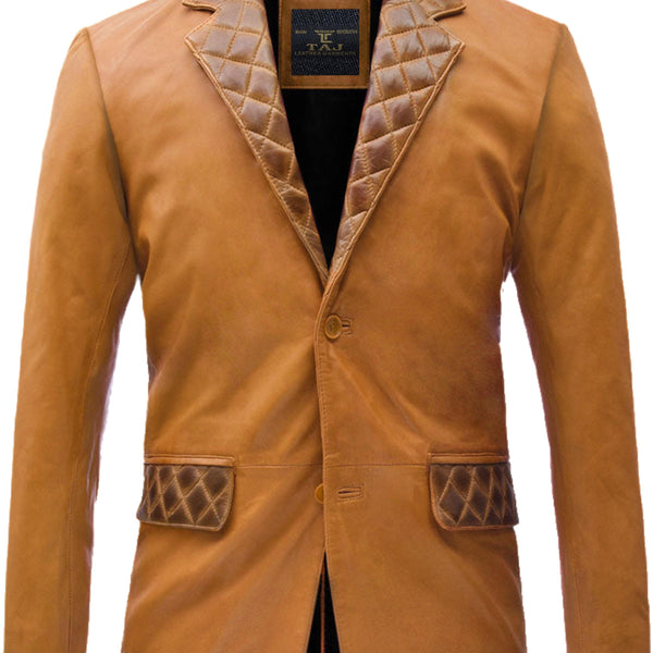 Men's Brown Leather Coat - Premium Quality by Taj Leather