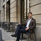 Taj Bespoke Tuscany Espresso Leather Blazer
