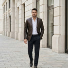 Taj Bespoke Tuscany Espresso Leather Blazer