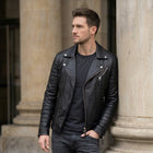 Taj Signature Milano Asymmetrical Black Double-Rider Biker Jacket - View 1000166580