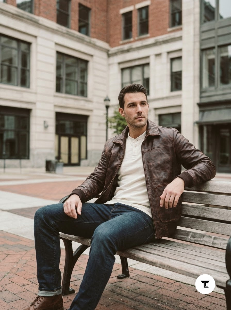 Taj Heritage Dakota Distressed Leather Jacket