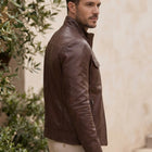 Taj Heritage Chestnut Harrington Leather Jacket