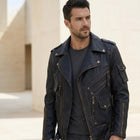Taj Signature Rebellious Double-Rider Leather Jacket