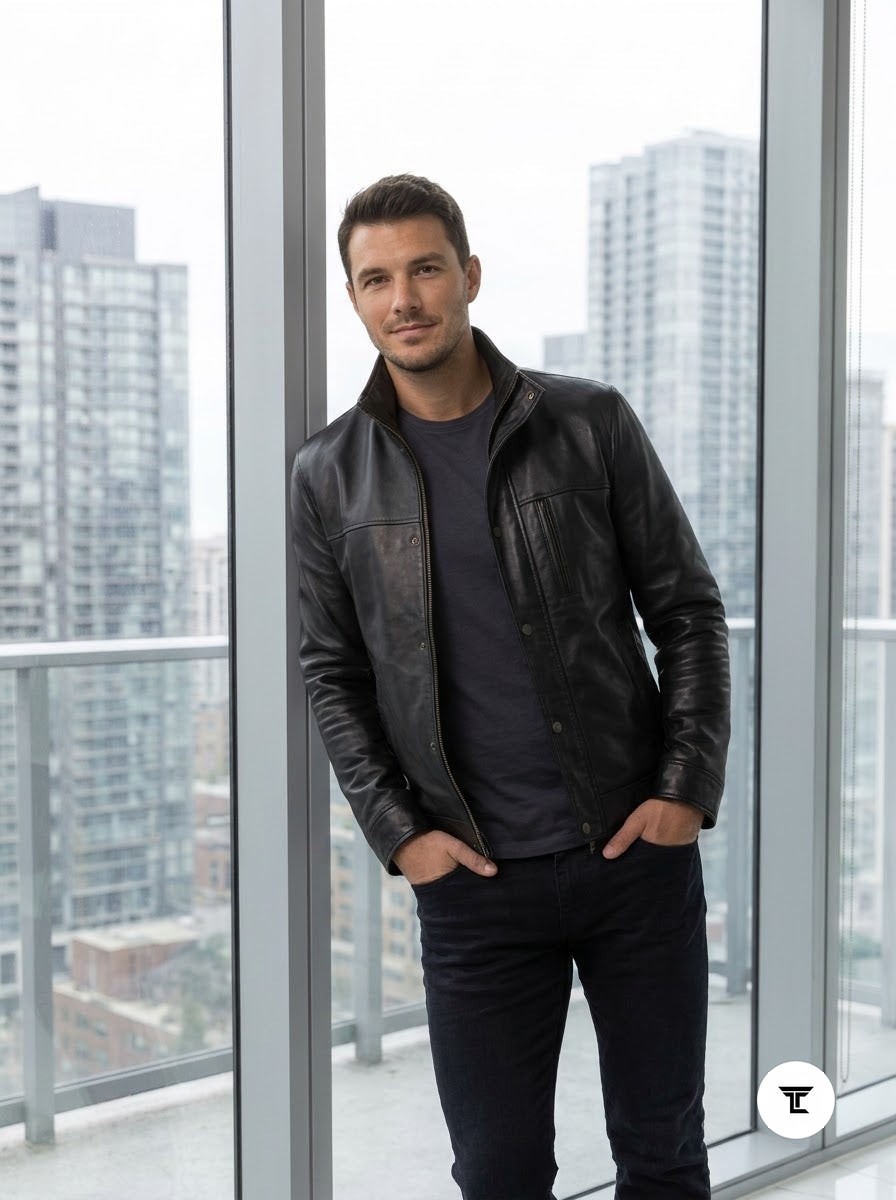 Taj Signature Stealth Minimalist Leather Jacket