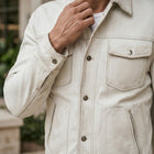 Taj Signature Ivory Suede Safari Utility Overshirt
