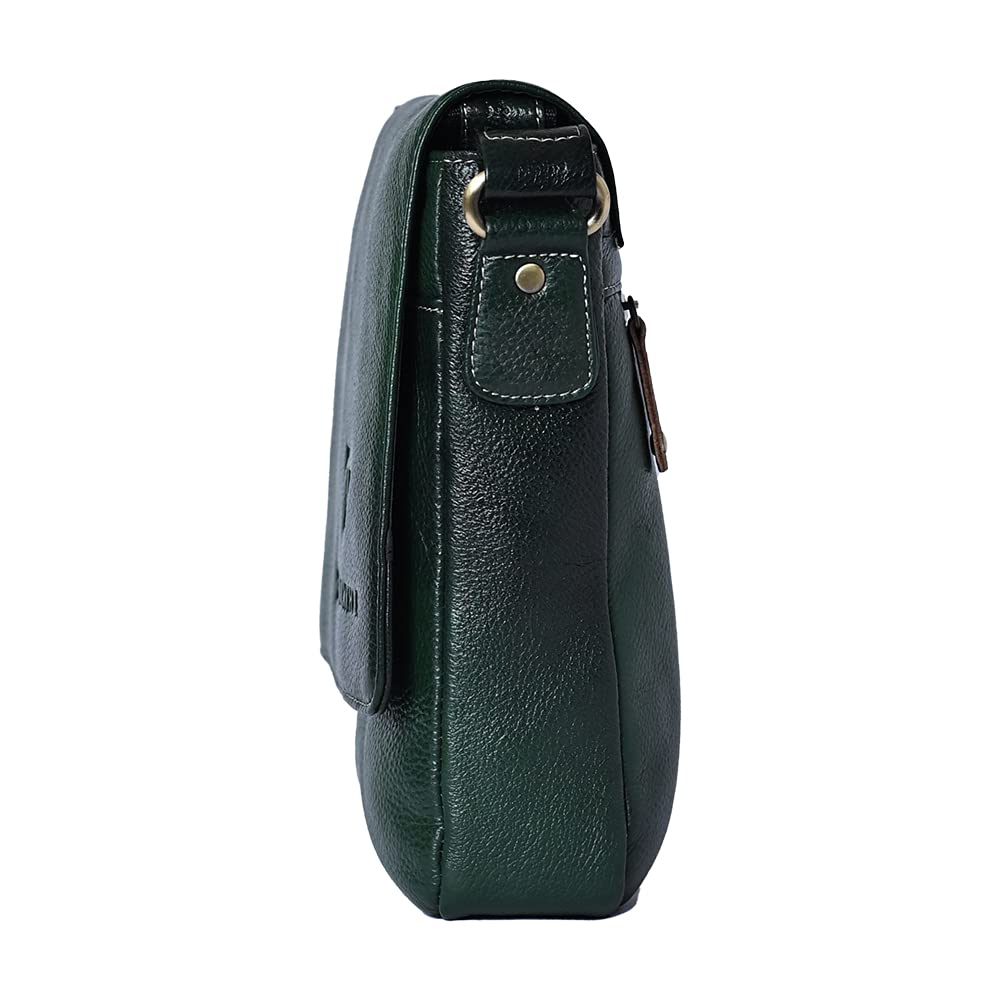 LEATHER SLING BAG (192) (Green)