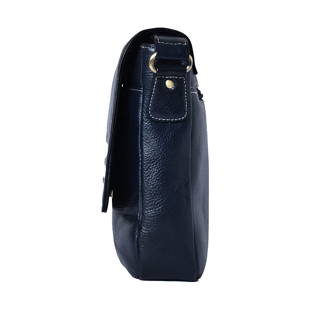 LEATHER SLING BAG (192) (Blue)