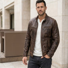 Taj Heritage Durango Distressed Leather Cafe Racer