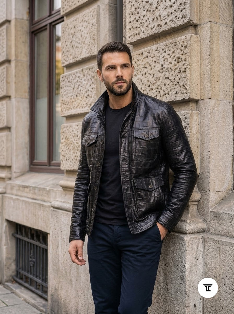 Taj Signature Obsidian Nappa Leather Jacket