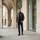 Taj Imperial St. Moritz Brown Channel Quilted Leather Puffer Jacket - View 1000166565