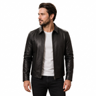 Oxford Classic Leather Jacket blak