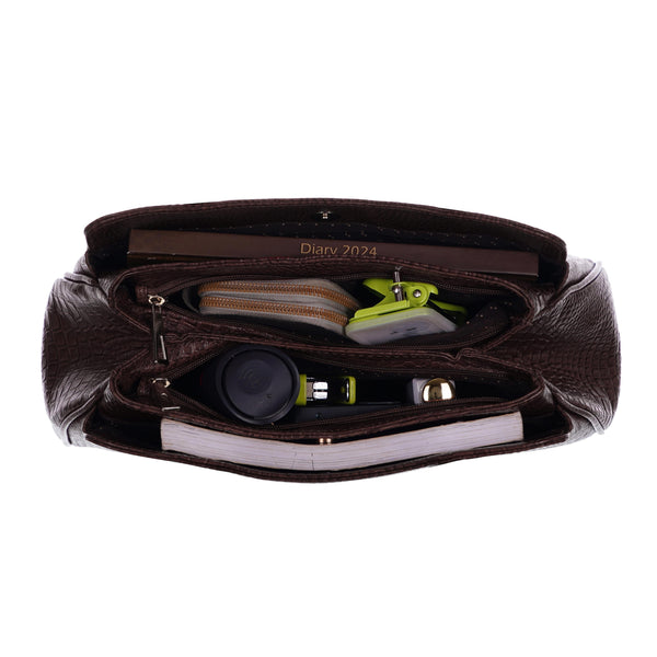 Women's Croco Leather Shoulder Bag - Luxurious and Versatile with Multiple Color Options