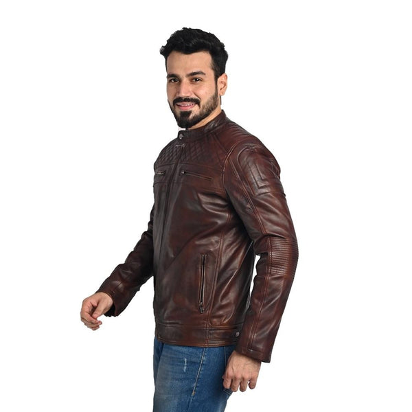 D-Design Leather Jacket by Taj Leather - Men's Fashion Statement