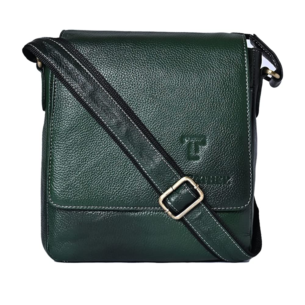 LEATHER SLING BAG (192) (Green)